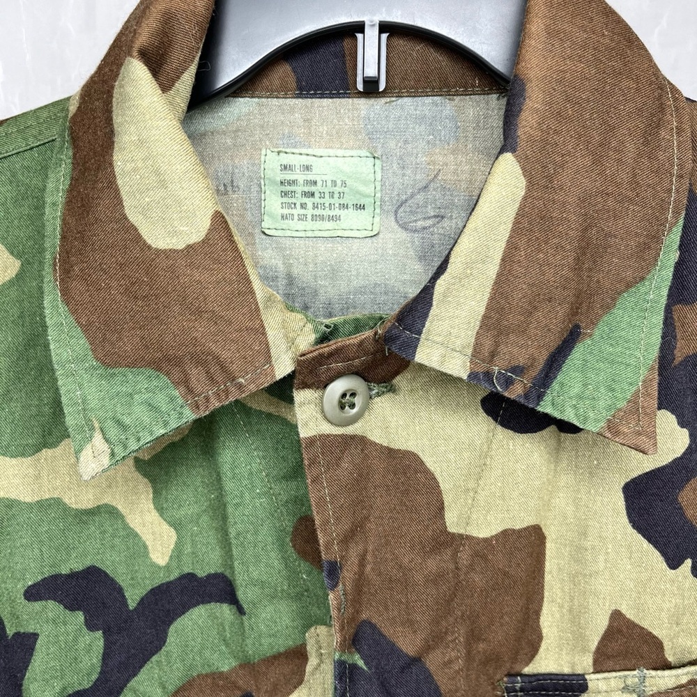 Vtg US Army Issue Combat Woodland Camouflage Field Jacket Coat Mens Small Long - Picture 9 of 13